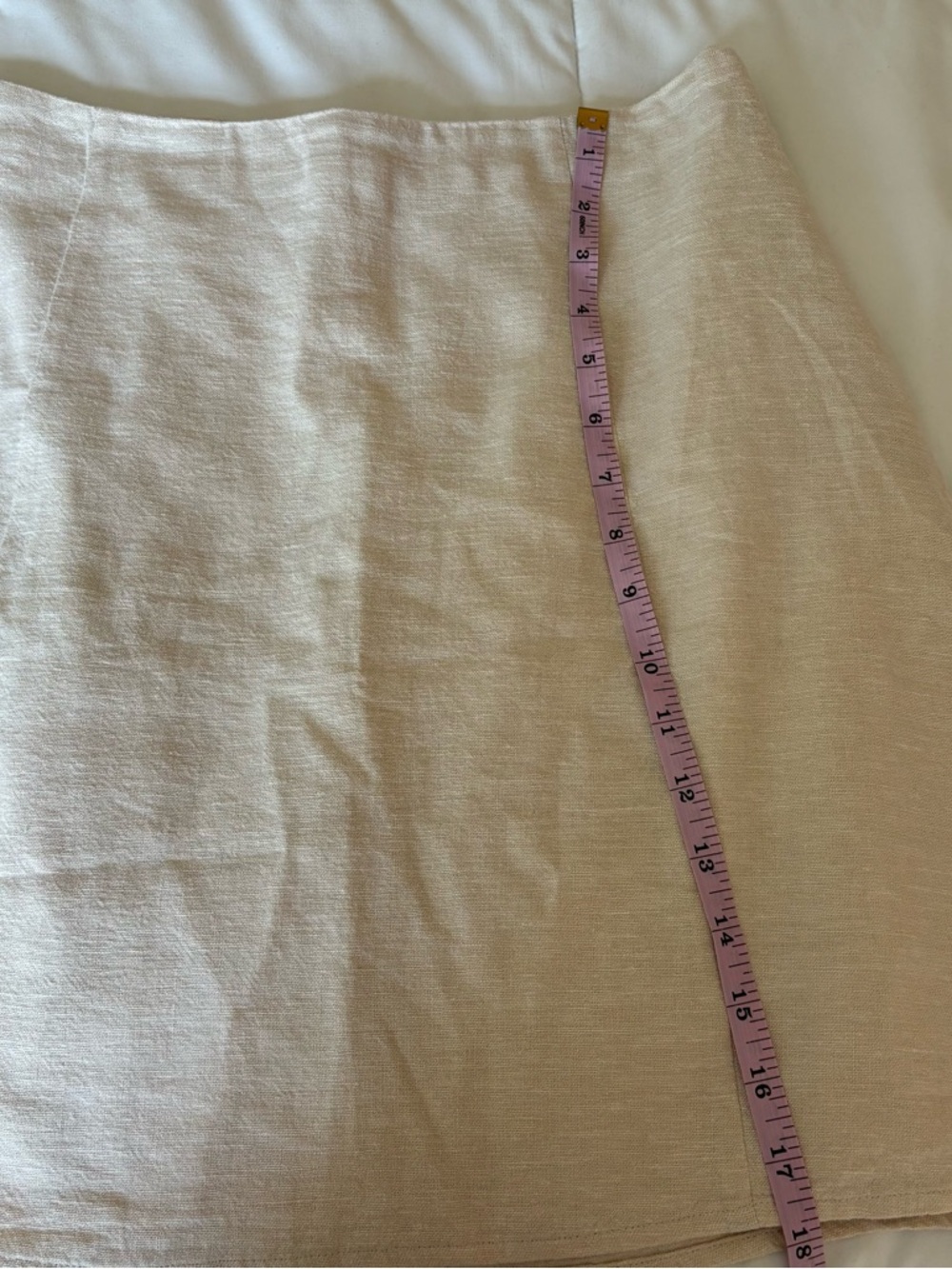 Loft Women’s Cream/Beige Linen Blend A-Line Mini Skirt - Picture 9 of 9